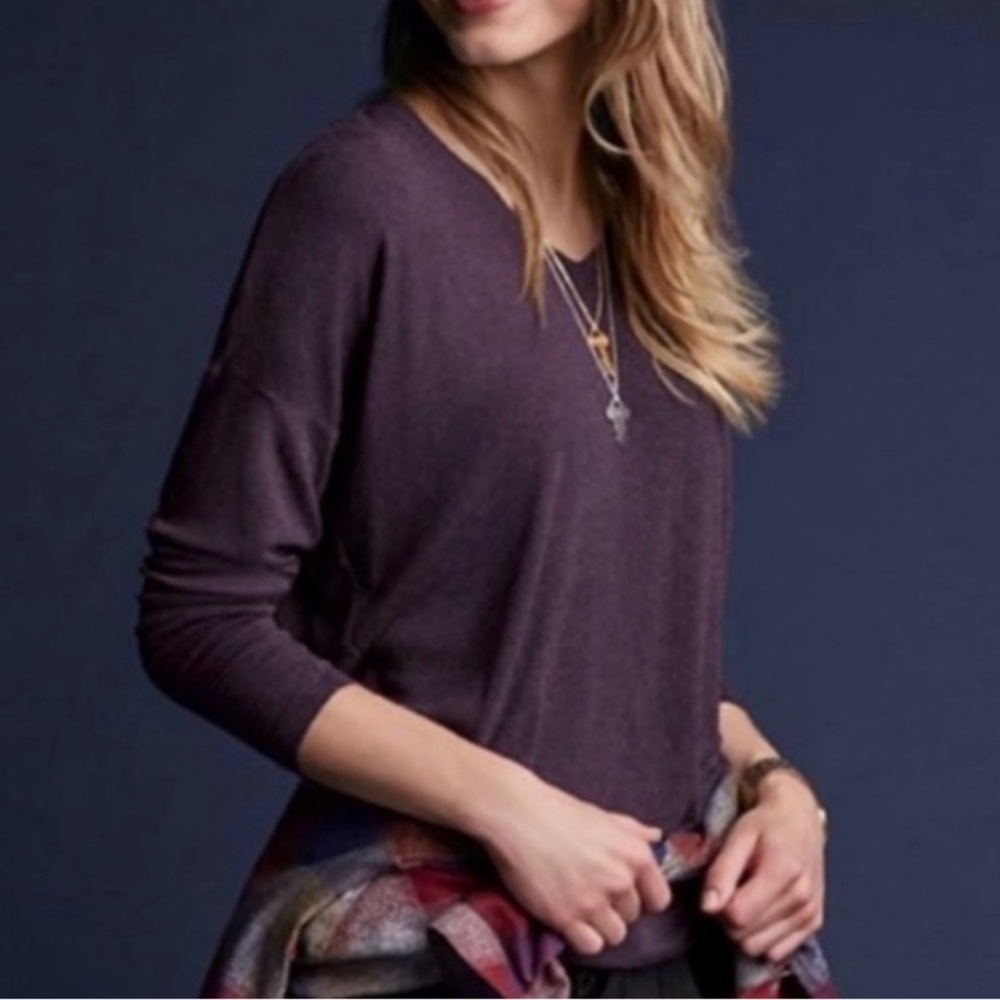 Cabi serenity tee long sleeve t shirt SOFT in fig L